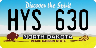 ND license plate HYS630