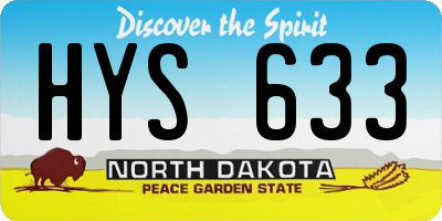 ND license plate HYS633