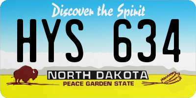 ND license plate HYS634