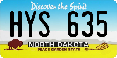 ND license plate HYS635