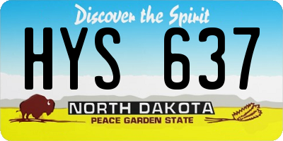 ND license plate HYS637