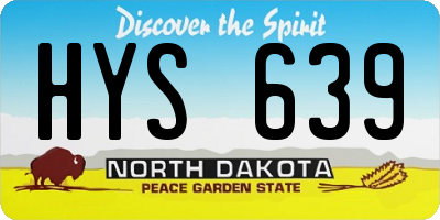 ND license plate HYS639