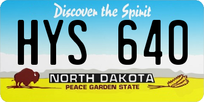 ND license plate HYS640