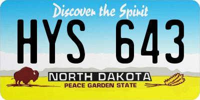 ND license plate HYS643