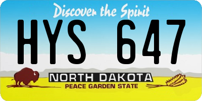 ND license plate HYS647