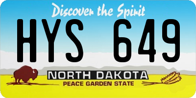 ND license plate HYS649