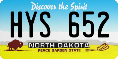 ND license plate HYS652