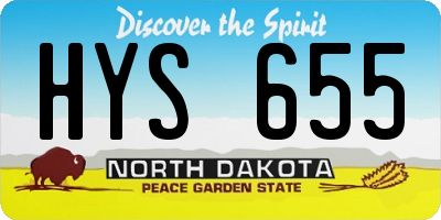 ND license plate HYS655
