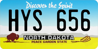 ND license plate HYS656