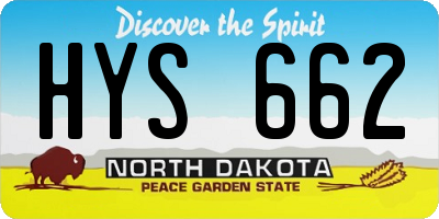 ND license plate HYS662