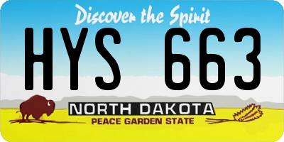 ND license plate HYS663