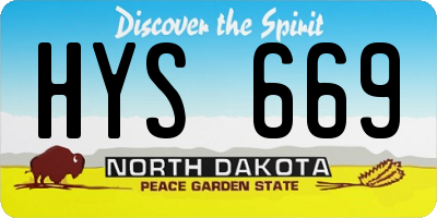 ND license plate HYS669