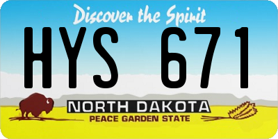 ND license plate HYS671