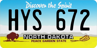 ND license plate HYS672
