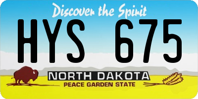 ND license plate HYS675