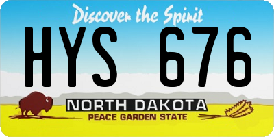 ND license plate HYS676