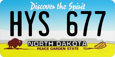 ND license plate HYS677
