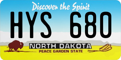ND license plate HYS680