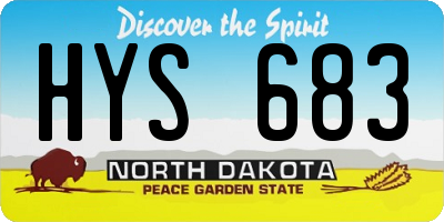 ND license plate HYS683