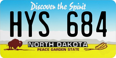 ND license plate HYS684