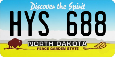 ND license plate HYS688