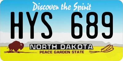 ND license plate HYS689