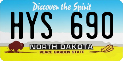 ND license plate HYS690