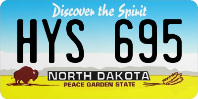 ND license plate HYS695