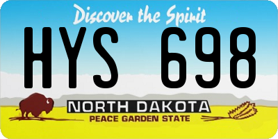 ND license plate HYS698