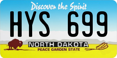ND license plate HYS699
