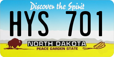 ND license plate HYS701