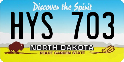 ND license plate HYS703