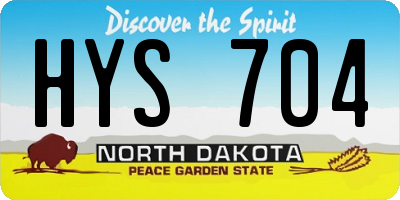 ND license plate HYS704