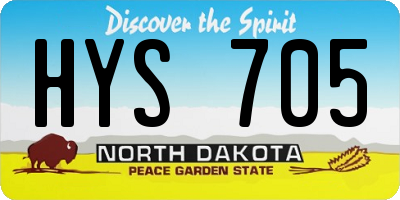 ND license plate HYS705