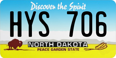 ND license plate HYS706