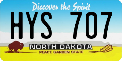 ND license plate HYS707
