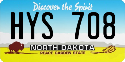 ND license plate HYS708