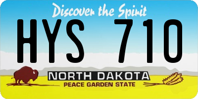 ND license plate HYS710