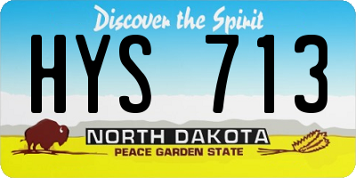 ND license plate HYS713