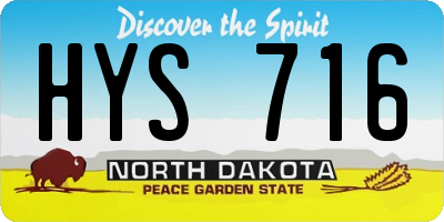 ND license plate HYS716