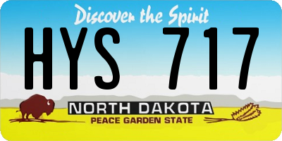ND license plate HYS717