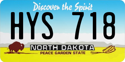 ND license plate HYS718