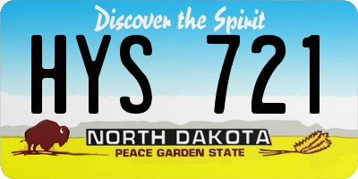 ND license plate HYS721