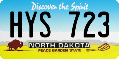 ND license plate HYS723