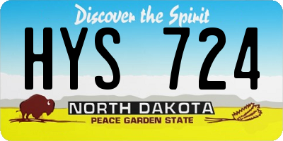 ND license plate HYS724