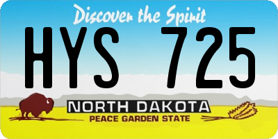 ND license plate HYS725