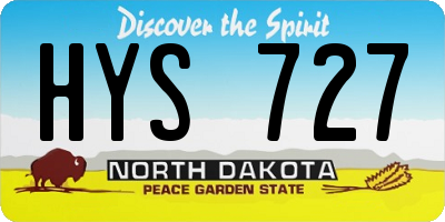ND license plate HYS727