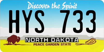 ND license plate HYS733