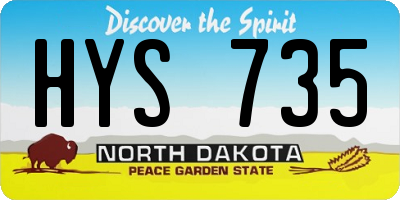ND license plate HYS735