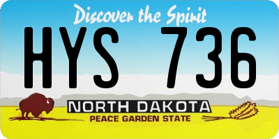 ND license plate HYS736